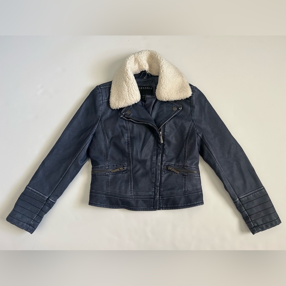 Bernardo Faux Leather Moto Jacket kids Sz.10/12